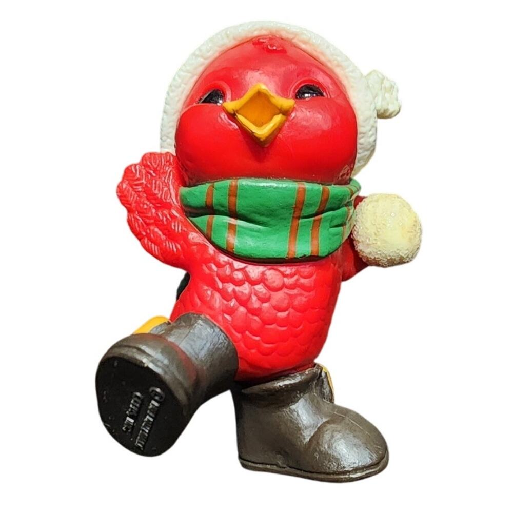 1981 Hallmark Christmas Cardinal Holding Snowball Holiday Ornament